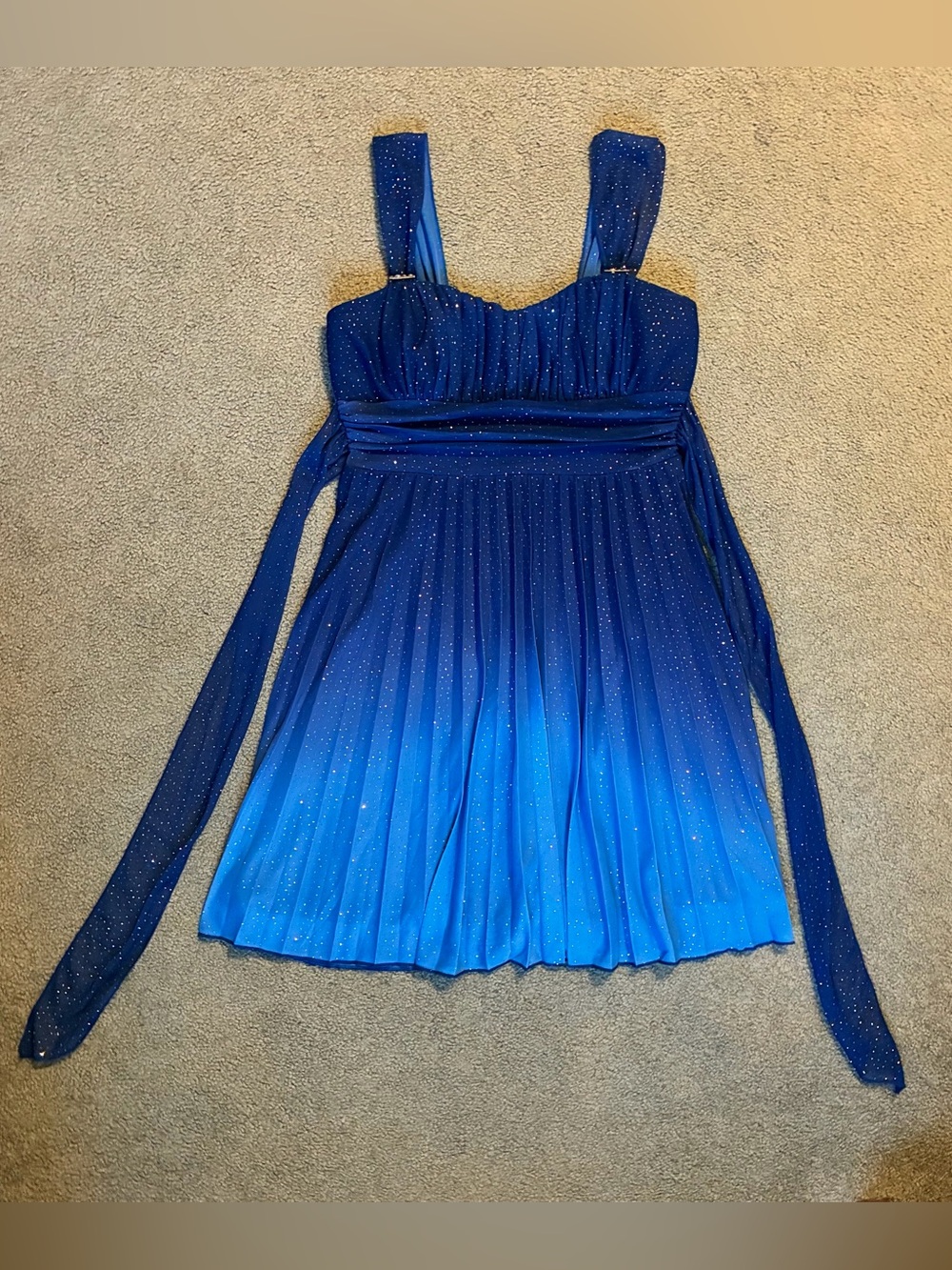 Women’s Speechless Blue Ombre Sparkle Midi Dress Size L